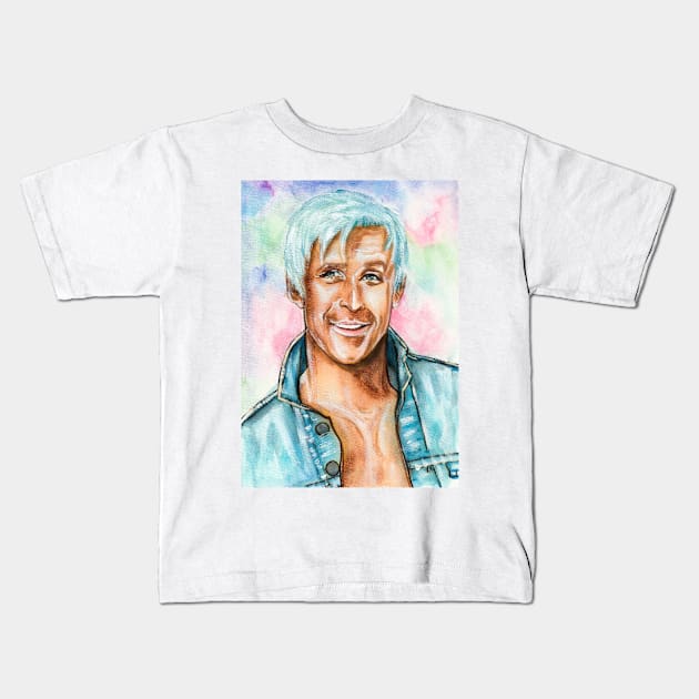 Ryan Gosling Kids T-Shirt by Svetlana Pelin